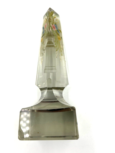 Antique Art Deco Crystal Bookends Hand Painted & Cut Delightful Circa 1910 - Picture 10 of 14