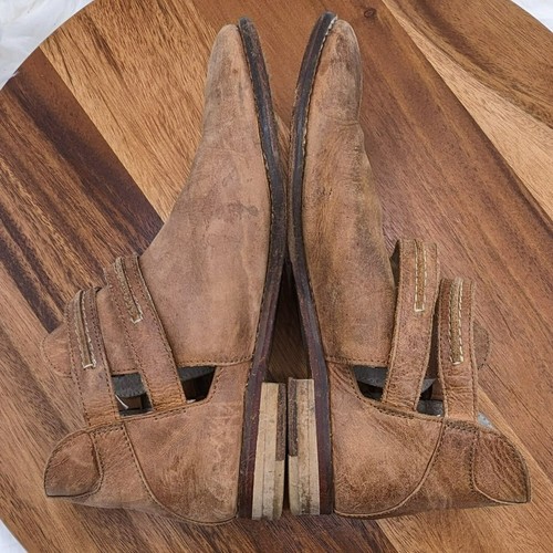 Botín Free People Braeburn 37 7 cuero marrón doble hebilla lateral desgastado - Imagen 9 de 14