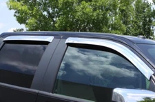 AVS Chrome Rain Guards Vent Visors 2019-2025 Silverado & GMC Sierra Crew Cab