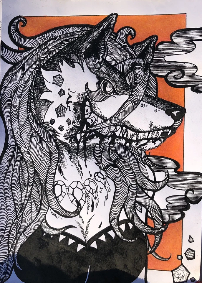„Fuchs“ Handgemaltes Kunstwerk direkt vom Künstler K.-V. Holländer Größe A4 - Bild 1 von 1