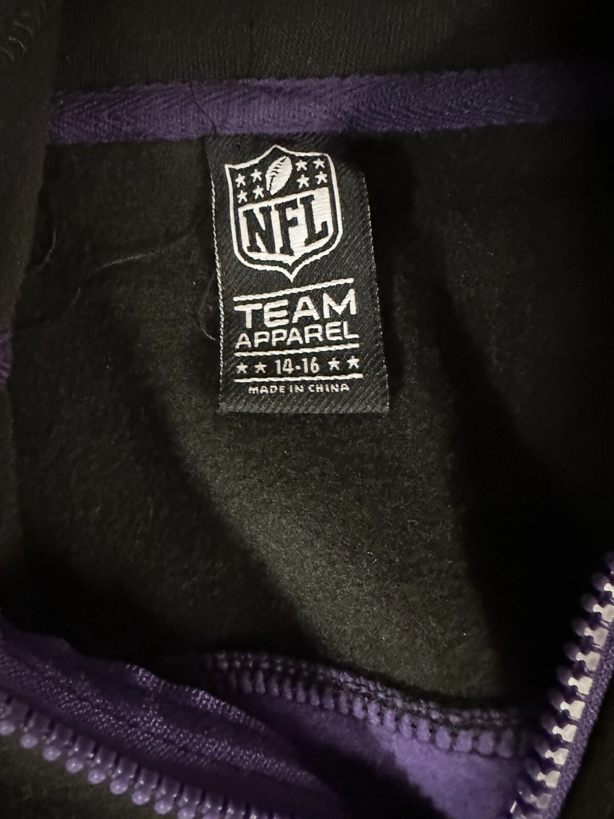 VETEMENTS Felpa con cappuccio Baltimore Ravens NFL Youth Tg. 14 16