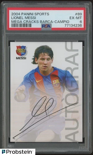 2004 Panini Sports Mega Cracks Barca Campio #89 Lionel Messi RC Rookie PSA 6