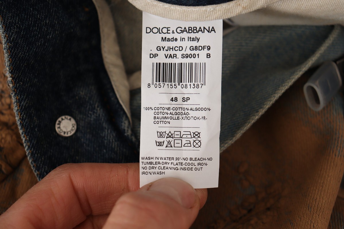 DOLCE & GABBANA Jeans Brown Distressed Cotton Regular Denim