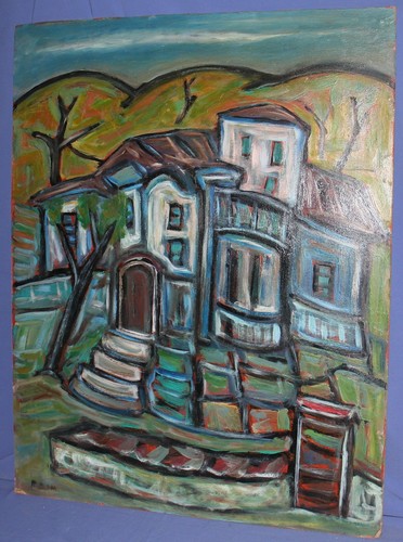 Vintage Expressionist Ölgemälde Landschaft - Bild 3 von 12