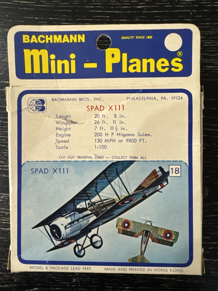 Miniaviones SPAD-X111 Bachmann, Artículo No. 8318/18, nuevo stock antiguo, en original Caja Foto 2 de 4