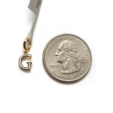 DAVID YURMAN New 8mm Petite Gold & Enamel G Initial Pendant Charm Enhancer
