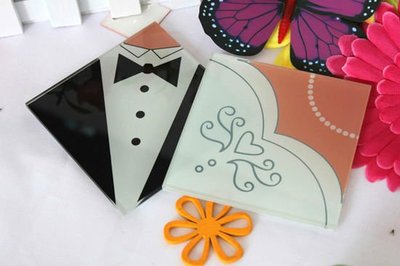 20 wedding coaster bonbonniere bride groom glass design favour gift thank you