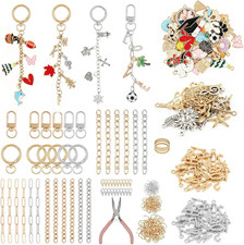 539Pcs Gold Silver Keychain Making Kit with Tools