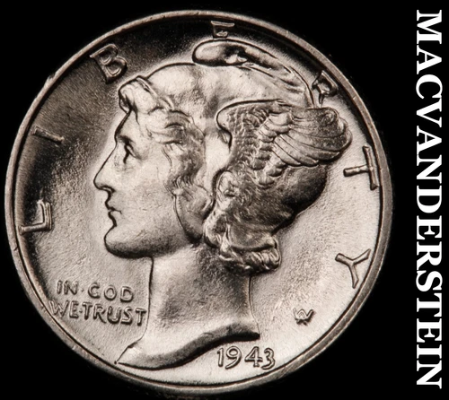 1943 Mercury Dime- Choice Gem Brilliant Uncirculated MS++++ #i3275