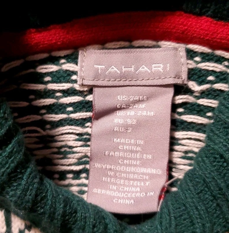 Tahari Fair Isle Niños 24 Mos Verde Navidad Botón Copo de Nieve Cárdigan y Sombrero Conjunto Foto 4 de 4