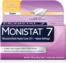 Monistat 7 Day Yeast Infection Treatment for Women, 7 Miconazole Cream Applicati