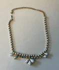 White Milk Glass Necklace Vintage Jewelry