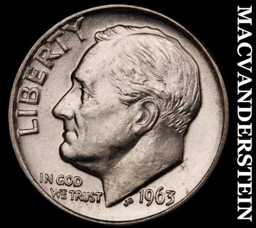 1963-D Silver Roosevelt Dime - Choice Gem Brilliant Unc  Lustrous  #i6847