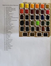 Mijello Mission Gold Class Watercolor SAMPLE Set 34 Colors to TRY BEFORE YOU BUY