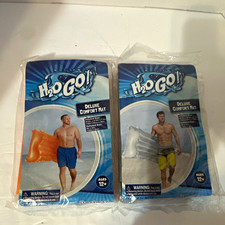 Bestway H2OGO Deluxe Comfort Mat Inflatable Float 2-Pack Orange/Gray 12