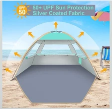 Gorich Beach Tent Sun Shelter for 3 Person with UPF 50＋ UV Protection