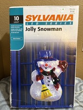 Muñeco de nieve Sylvania serie LED, 18 pulgadas, 10 luces, aspecto de hielo