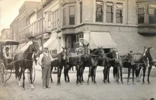 Horses Town Scene Van Wert OH Ohio Keen Kutter Sign RPPC Photo Postcard COPY