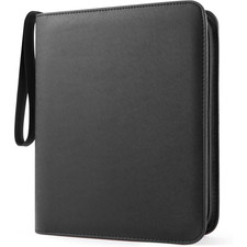 Top Loader Binder 4 Pocket for 144 Toploaders, Side Loading Toploader Binder for
