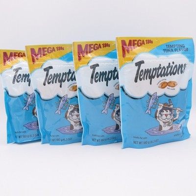 Temptations Tempting Tuna Flavor Cat Treats 4 Mega Bags 6.3 oz Ea 09/26