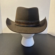 Vintage Stetson 4X Beaver Chocolate Brown Cowboy Western Fedora Hat Size 6 7/8