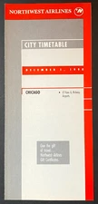 Northwest Airlines CHICAGO City Timetable Effective December 1, 1990