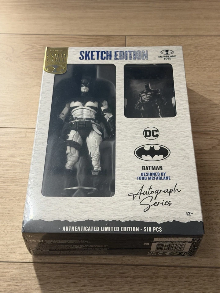 DC Multiverse Batman por Todd McFarlane esboço autógrafo etiqueta dourada limitada 510 peças - Imagem 2 de 4