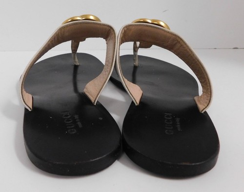 Gucci Marmont GG Zehentrenner Sandalen EU 35,5 US 5,5 Mystic White Leder Flip Flops - Bild 4 von 5