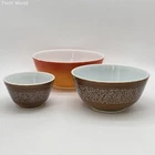 Pyrex 3 Piece Mixing Bowl Set Woodland & Harvest Ombre 401 403 404 Vintage