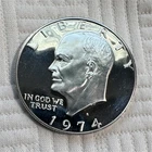 Photo of a 1974-S Eisenhower Dollar Proof from an eBay listing that sold on Jul 21, 2026