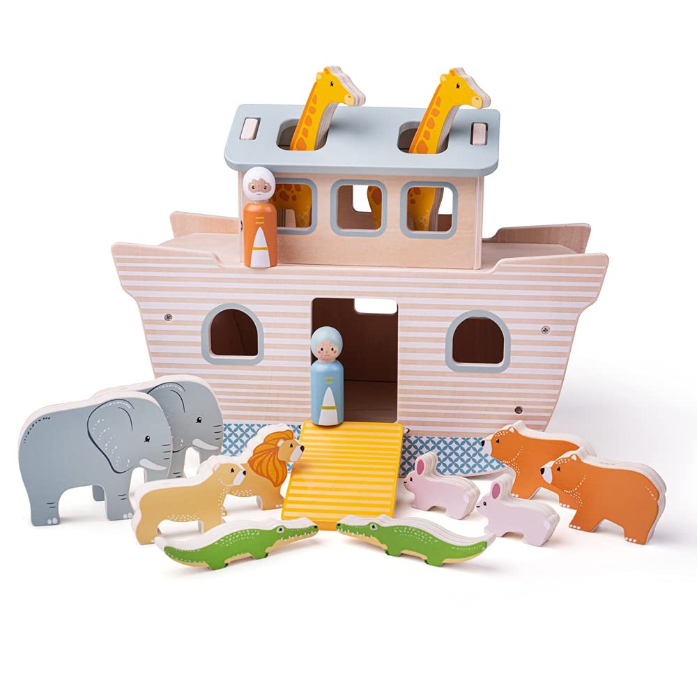 Bigjigs Toys, FSC® Certified Wooden Noahs Ark, Wooden Toys, Baby Toys, Toddler T