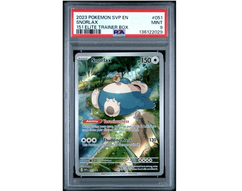 PSA 9 Pokémon 151 Snorlax SVP 051 ETB Black Star Promo Holo Mint 2023 EN