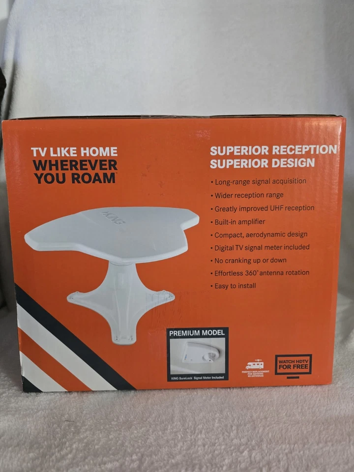 Телевизионная антенна, King Jack ™, белая, с воздушным креплением/поиском сигнала - Изображение 2 из 4