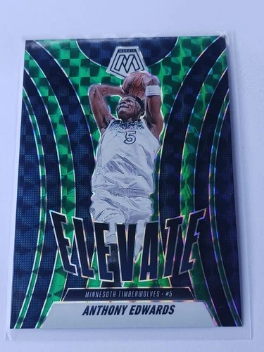 2024-25 Panini Mosaic Anthony Edwards Elevate Green Mosaic Prizm #3 Timberwolves