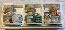 Homco Set Of 3 Porcelain Christmas DARLINGS Children Figurines ~ No. 5613