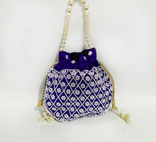 Silk Handmade Potli Bag with heavy Zari Work Indian Handmade Potli gift for girl