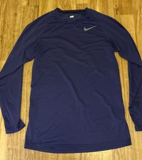 Nike Dri Fit Mens Size Medium Purple Long Sleeve Shirt Base Layer Moisture Wick
