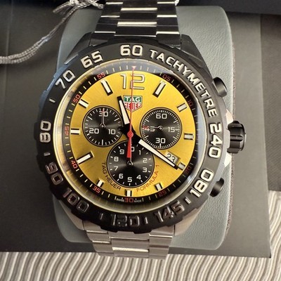 TAG QUARTZ 43 CHRONOGRAPH FORMULA 1 YELLOW MEN'S WATCH CAZ101AM.BA0842 STEELBAND