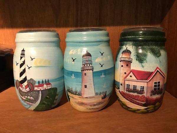 Set of 3 lighthouse candles - NEW - never lit