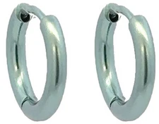 Ti2 Titanium Womens Small Round Hinged Hoop Earrings - Light Green