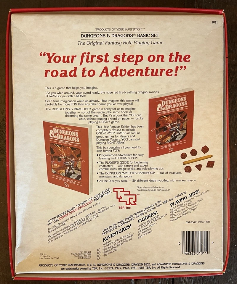 Dungeons and Dragons Fantasy RolePlaying Game Basic Rules Set 1 TSR 1011 Red Box - Image 2 of 4