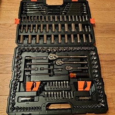 Vevor 205pc Mechanics Tool Set, SAE and Metric Sockets, 1/4" 3/8" 1/2" Drive 