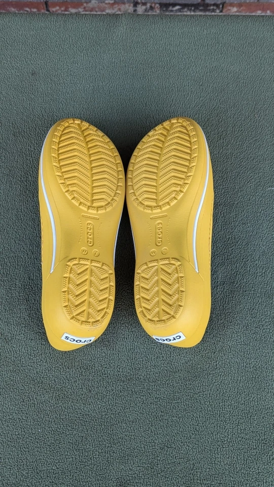 Damen Crocs Gelb Crocband Mary Jane Slipper Größe 7 Top Zustand - Bild 3 von 4