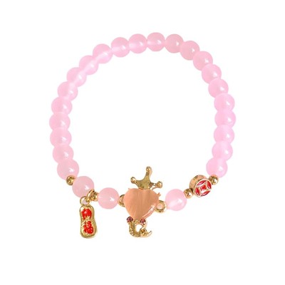 2025 New Year Lucky Snake Charm Beaded Stretch Bracelets Chinese Zodiac Jade Pen