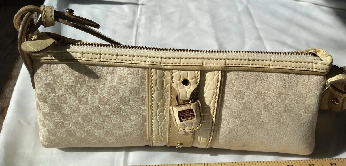 Vintage Liz Claiborne Purse Handbag Cream Alligator Pattern eBay