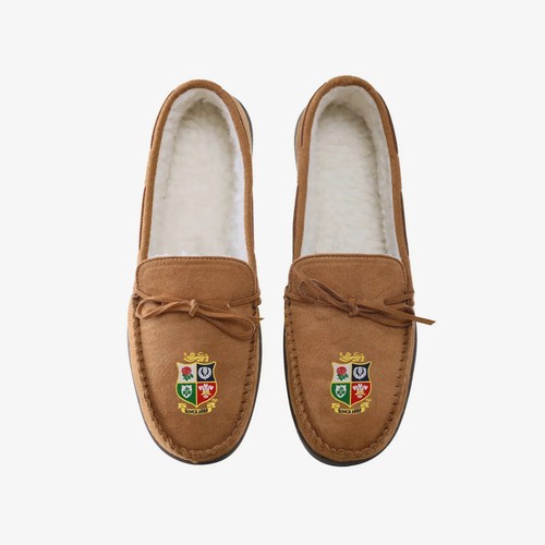 Official adults British & Irish Lions Suede Moccasin Slipper Sizes S/M/L/XL BNWT - Picture 1 of 5