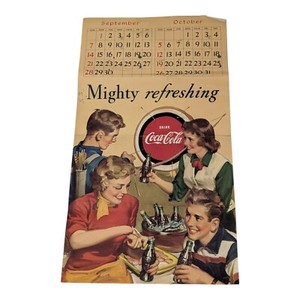 1952 Coca Cola Calendar Poster September/October Coke Sign Vintage Archery