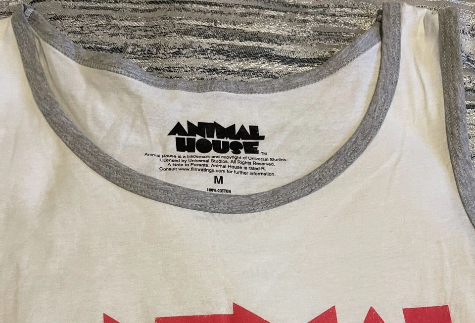 Animal House Graphic White Tank Top Sleeveless Shirt - Image 3 of 3