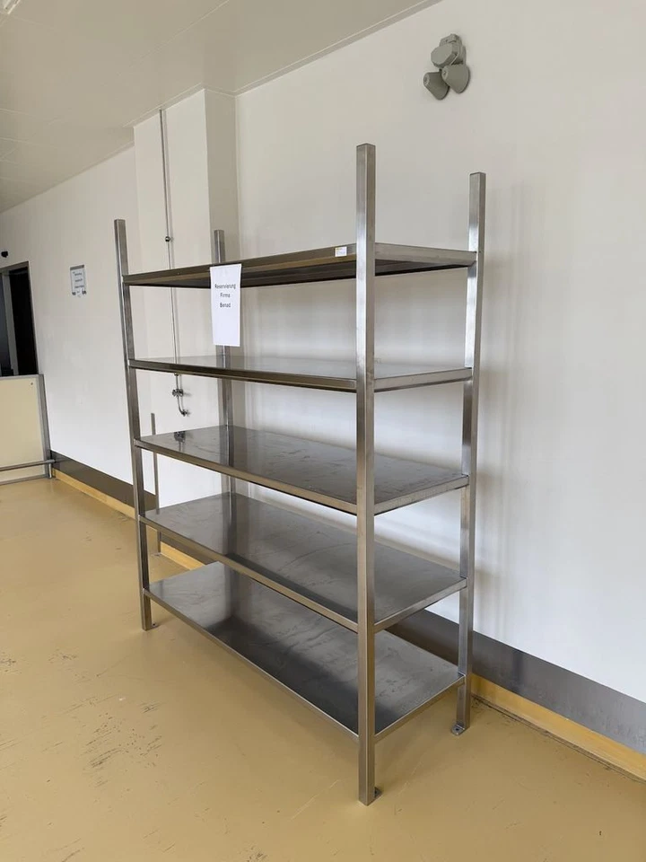 Edelstahl Regal 266x60x210cm 5 Fachböden - Bild 2 von 4