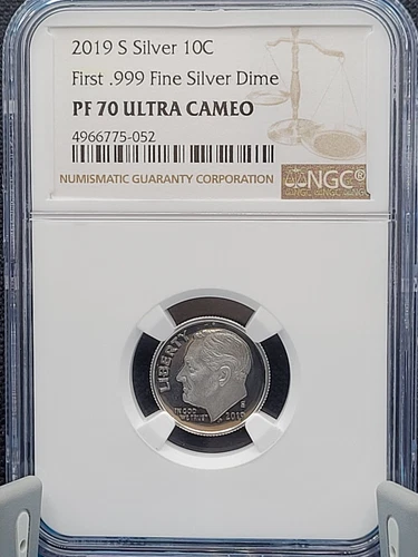 2019-S	Roosevelt Dime 10C, 1st .999 Fine Silver NGC PF 70 Ultra Cameo